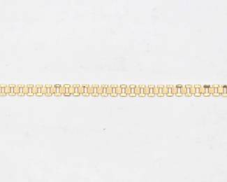 803  10kt Yellow Gold Ladder Link Bracelet, Lobster Clasp, 8.25, 7.0g