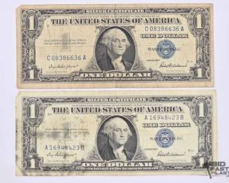 1502 2 1957 $1 Silver Certificate Dollars