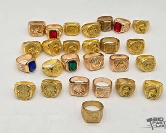 1003  26 Gold Plated Costume Rings StoneSet and Scorpion Motif Styles