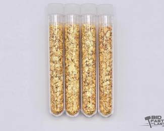554  4 24kt Gold Flake Vials