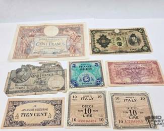 1715  Foreign Banknotes 1939 Banque de France 100 Francs, Allied Military Lire