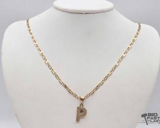 705  14kt Gold Necklace With Pendant  SemiPrecious Stones