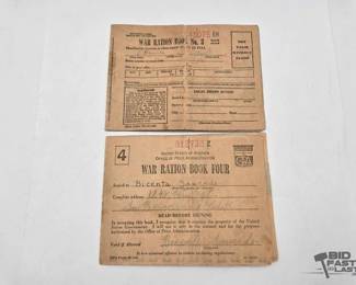 1748  2 War Rations Booklets