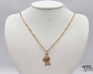 707  14kt Gold Necklace and 1 Dad Pendant