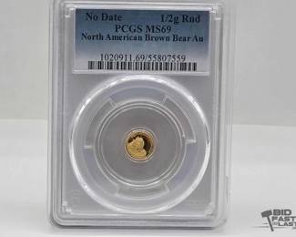 560  PCGS MS69 North American Brown Bear 12 Gram Gold