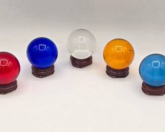 1916  5 Large Decortive Marble Balls