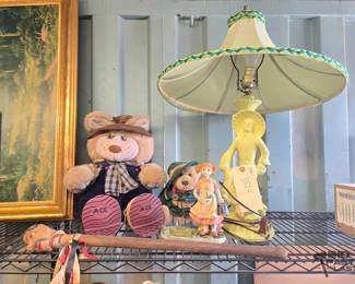 3524  Ranger Gus  Ace Stuffed Bears, Figural Lamp, Figurine  Stick Head Lot