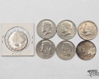 1602  7 Kennedy Half Dollars