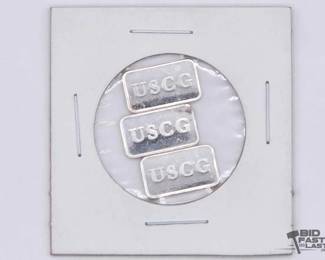 604  3 USCG 1g Silver Bars