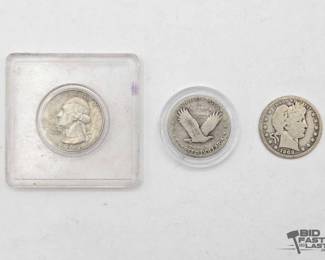 1402  Barber, Standing Liberty, and Washington Quarters