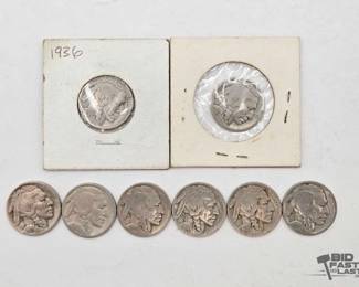 1608  8 Buffalo Nickels