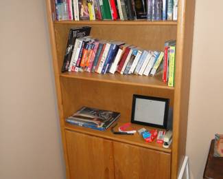 Books and cabinet