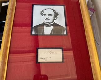 PT Barnum signed card with photo and COA