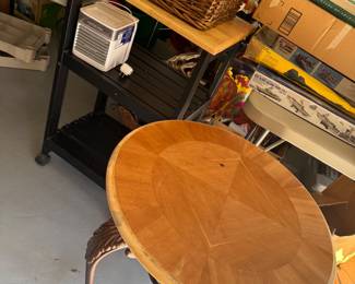 Round side table and bar or coffee cart