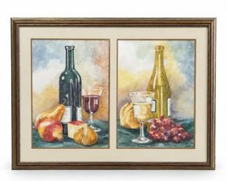 82 FramedWineFruitStillLifeArtPrintDiptych