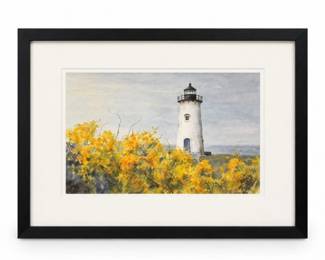 72 GinnyONeillSignedLighthouseCoastalFramedArtwork