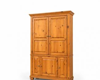 26 LargeKnottyPineEntertainmentCenterArmoire