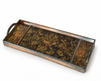 84 VintageFloralDecorativeWoodServingTray