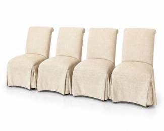 47 Setof4UpholsteredSkirtedParsonsDiningChairs