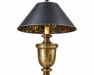 30 VintageBrassUrnTableLampwithBlackShade