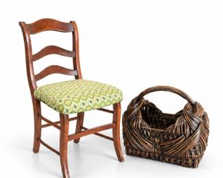 65 VintagePhilippineWovenRattanBasketWoodChair
