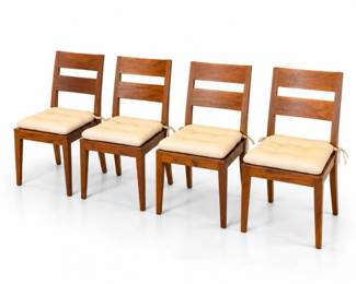 43 Setof4CrateBarrelWoodDiningChairs