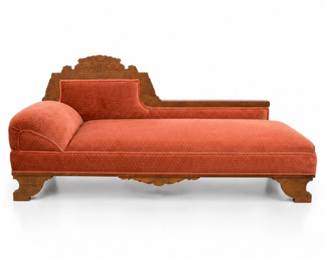 6 AntiqueVictorianCarvedWalnutChaiseLounge