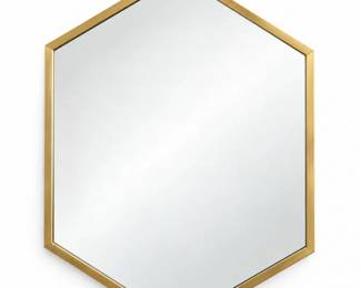 73 WestElmGeometricGoldMetalFramedWallMirror