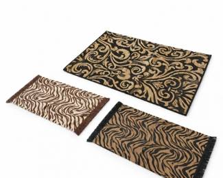 64 AssortedZebraPrintScrollAccentRugsLotof3Decorativelotof