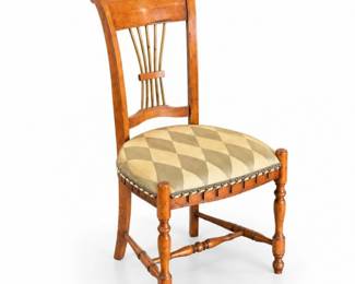 62 VintageItalianWoodHarpBackAccentChair
