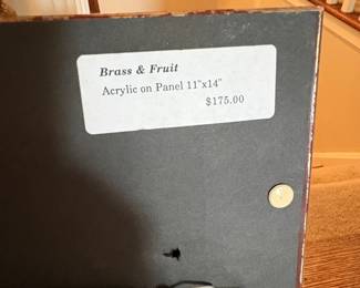 Brass & Fruit Still Life Painting by SBC