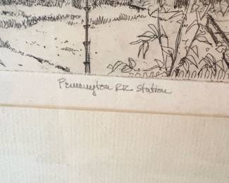 A. Gross Pennington RR Station Etching
