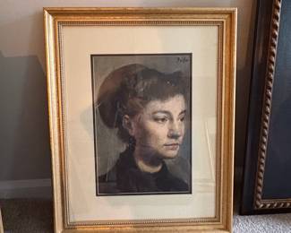 Vintage Edgar Degas 'Head of a Young Woman' Art Print