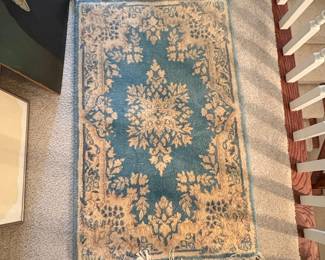 Hand-Woven Persian Kirman Wool Rug