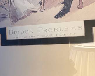 Leonard Raven-Hill 'Bridge Problems' Framed Print