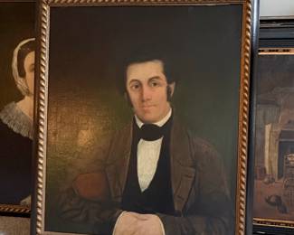 Mid-19th Century Style Male Portrait Oil Painting