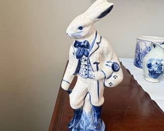 The Potting Shed Dedham Pottery White Rabbit Figurine