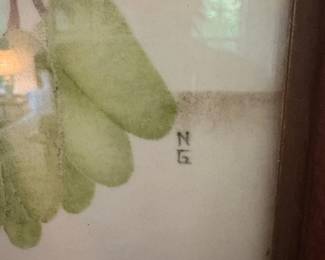 N. Groshens Theorem Painting: Basket of Fruit with Green Grapes