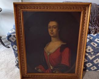 18th Century Style Portrait Painting in M. Grieve Co. Frame