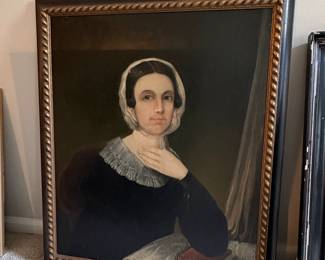 19th Century American School Oil Portrait of a Quaker Woman
