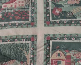 Vintage Farmhouse Theme Quilted Throw Pillow