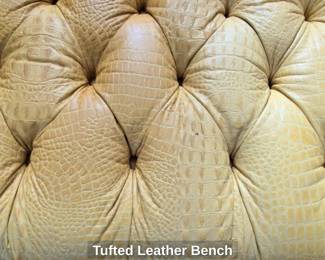 Tufted Leather Bench second image