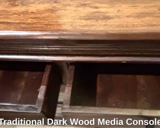 Traditional Dark Wood Media Console second image