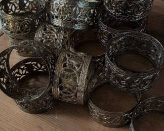 Vintage Filigree Napkin Ring Set