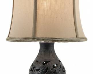 Vintage Carved Resin Table Lamp