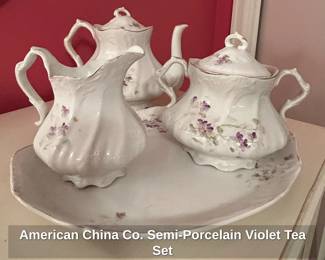 American China Co. SemiPorcelain Violet Tea Set
