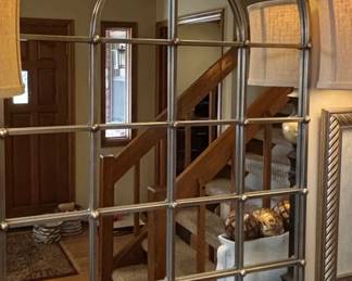 Arched Windowpane Wall Mirror second image