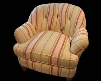 Upholstered Club Chair with Button Tufting