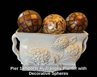 Pier Imports Hydrangea Planter with Decorative Spheres