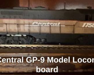 New York Central GP Model Locomotive on a board